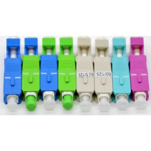 2PCS New Optical Fiber Adapter Connector LC Female-SC Male Single Mode /Multimode OM3 OM4 Fiber Flange Coupler Free Shipping