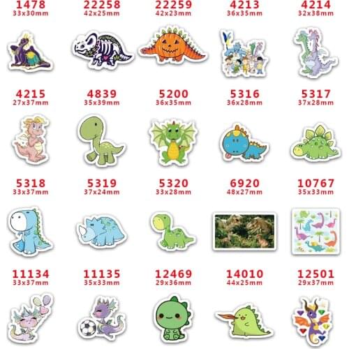 DIY Craft Supplies Sewing Accessories Cartoon Dinosaur Printed Planar Resins Mold 30 Pieces. PR-1478