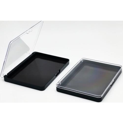 Empty Rectangular magnet eye shadow palette in black color with clear cap lipstick blush storage box 10pcs