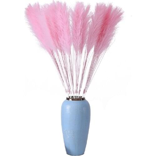 15pcs Pink christmas decorations for home fake pampas grass plants artificial flower reed grass foxtail fake flower NoVase