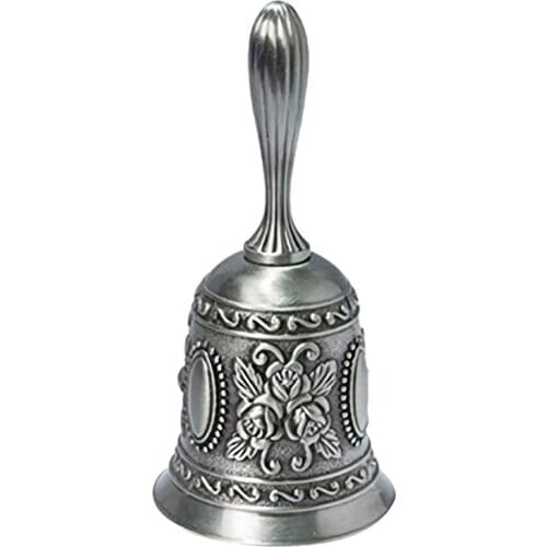 Hand Bell, Metal Tone Ring Alarm Hand Hold Service Call Bell Desktop Bell Tea Dinner Bell Game Bell, Christmas Bell