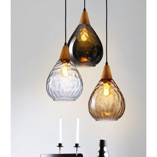 Glass pendants for chandeliers lamp Kitchen Dining room Coffee Shop hanglamp luminarias Loft industrial Vintage Chandelier