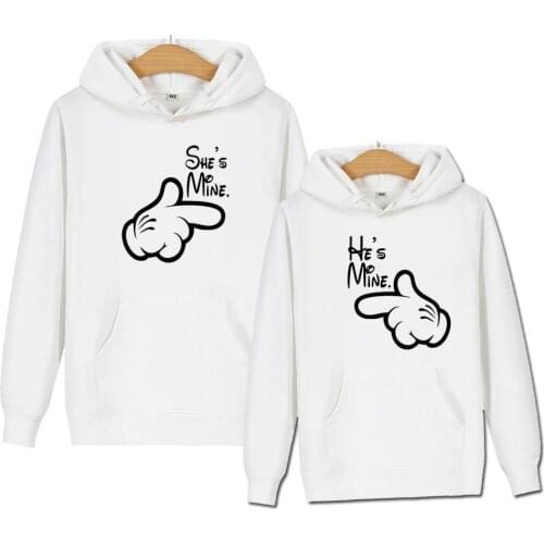 Lovers Hoodies Printing She Is Mine I Am His Funny Graphic Couple Sweatshirt Hooded Clothes Hoodies Women Men Winter Tracksuit