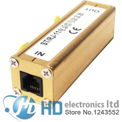 Telephone Fax RJ-11 RJ11 Surge Protector Thunder Lightning Arrester Protection Device RJ11 Surge Protection SPD Free Shipping