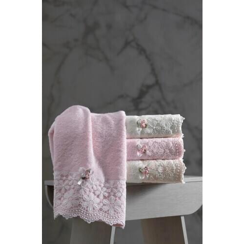 High Quality Bamboo French Laced Face Towel 50x90 Cm Super Soft 6 Piece Bath Towel, hand Towel, Kitchen, Towel Set