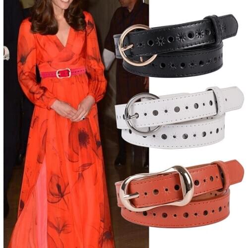 2020 New Ladies Belt Pin Buckle Simple and Versatile Korean Fine Decoration Korean Casual Imitation Leather Belt Trend