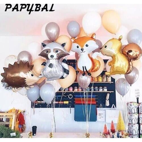 1pc Large Animal Balloons Raccoon Fox Unicorn Helium Ballon Happy Birthday Jungle Party Decorations Kids Baby Shower Decor Toys