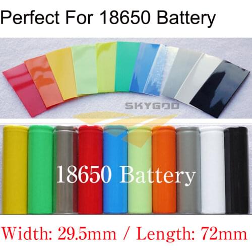 10/50pcs 18650 Lipo Battery Pack PVC Heat Shrink Tube Width 29.5mm x 72mm Length Insulated Film Sleeve Wire Cable Protect Sheath