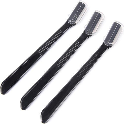 3PCS/Lot Mini Eyebrow Trimmer Safe Shaving Razors Small Size Blade Women Face Care Hair Removal Tool Makeup Shaver Knife Black