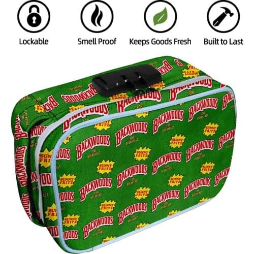 3D Backwoods Tobacco Pouch Bag Oxford Waterproof Pipe Cigarette Holder Password Lock Activated Carbon Smoking Odor Proof Bag