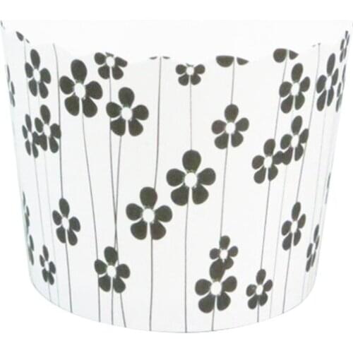 50pcs/bag White background Black Flowers Peony Rose Birds Butterfly Paper Cupcake Muffin Cups Moulds for Birthday Wedding Party