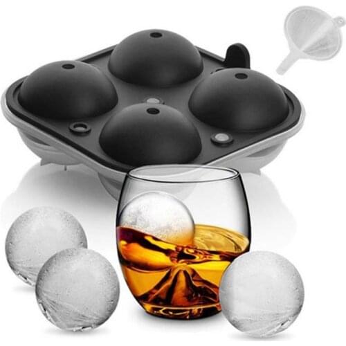 6cm Ball Ice Molds 4 Holes Home Bar Party Cocktail Cream Ice Ball Maker Round Sphere Ball Moulds Ice Maker Kitchen Accessories