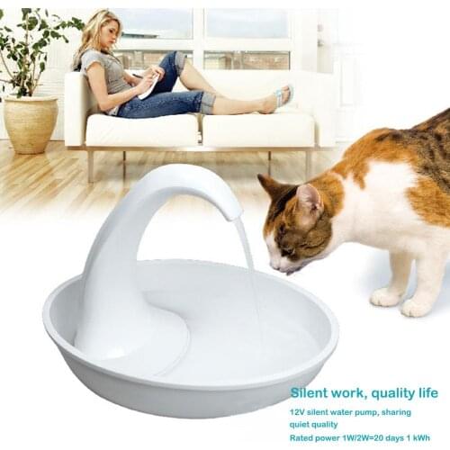 Automatic Pet Cat Dog Drinking Fountain Flowing Water Feeding Dispenser Swan Shaped Cat ElectricWater Dispenser