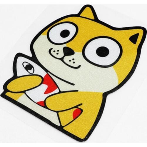 Car Styling Vinyl Decal Cartoon Cat Hug Frightened Fish Funny Motorcycle Sticker 12x9.1cm