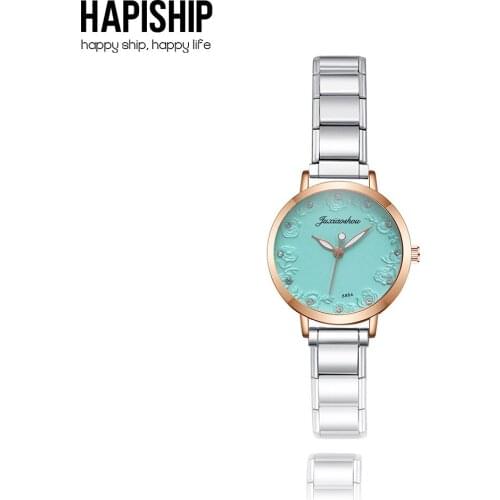 Hapiship Men/Womens Stainless Steel Colour Rose CZ Cool Watch Bracelet Bangle For Party Friend Wife Birthday Jewelry G198