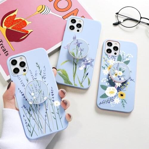 Cases For Samsung Galaxy A70 A51 A50 A21s A20e A10 A20 A30 A31 A40 A71 S8 S9 S10 S20 FE S21 Plus Ultra Floral Holder Stand Cover