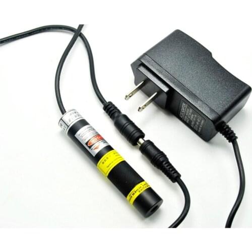Focusable 780nm 100mW IR Infrared Line Laser Diode Module 16x68mm with K9 Glass Lens and US/EU/UK/AU 5V 1A Adapter