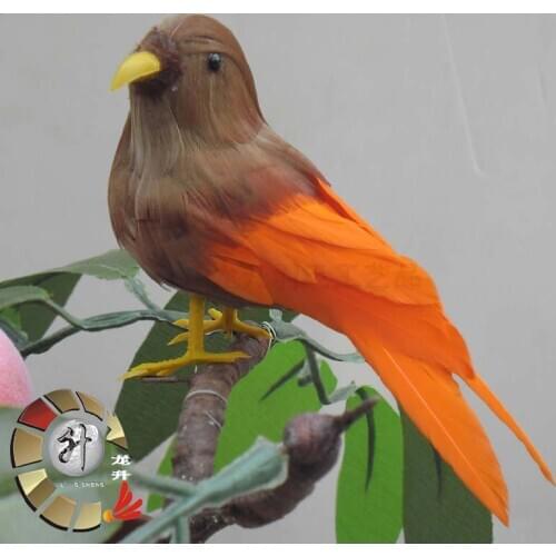 About 13cm coloured feathers bird Handmade art model,simulation bird garden decoration toy Xmas gift w3887