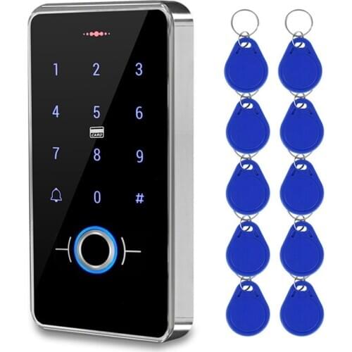 IP68 Waterproof Fingerprint Access Control System RFID Reader Standalone Access Controller with Press Screen Panel
