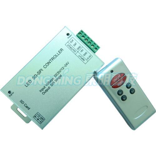 Led SD Card Controller DC5-24V LED rgb For Pixel Strip Warranty 1 Year WS2812/LPD8806, sd card DMX Controller Free shipping