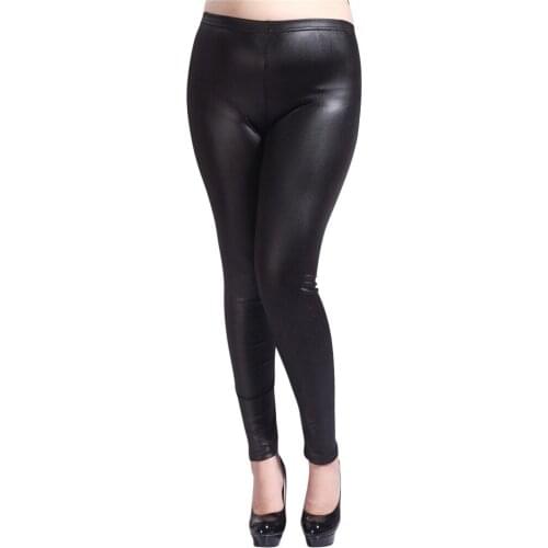 Faux Leather Leggings High Waist Black Pu Pencil Pant Women Trousers Casual Sexy Skinny Elastic Stretch Pencil Pants #P2