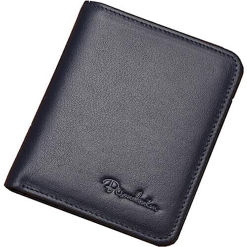 Bison Denim Mini Purse Designer Wallet Men Genuine Leather Mens Wallets Thin Male Credit Card Holder Cowskin Soft Small Purses