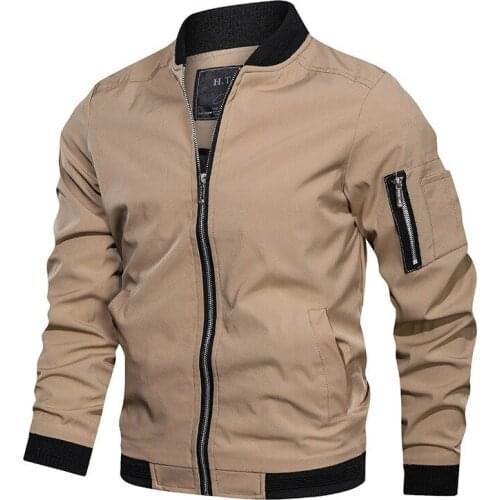 Plus Size 5XL Spring Autumn Fashion Casual Jacket Coat Men England Stand Neck Solid Zipper Pockets Streetwear Simple Jackets Men