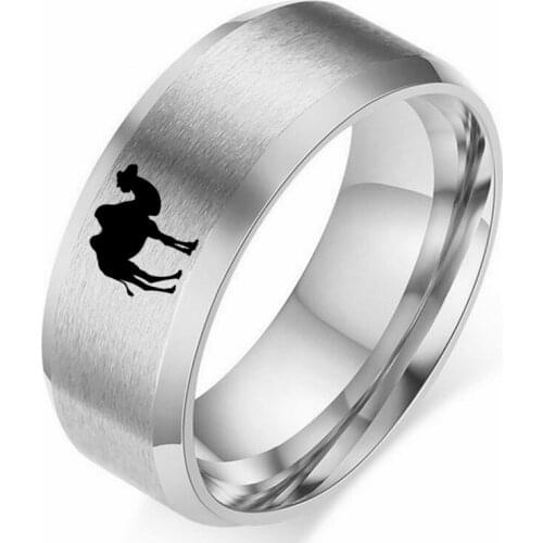MOREDEAR 8mm Titanium Two-Humped Camel Ring For Men and Women