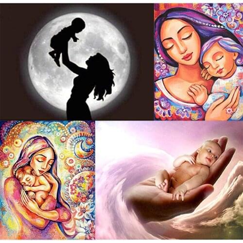 Tapb Art Pictures Oil Painting By Numbers Mom Kids Handpainted On Canvas Coloring By Numbers Home Decor Mothers Day Gifts