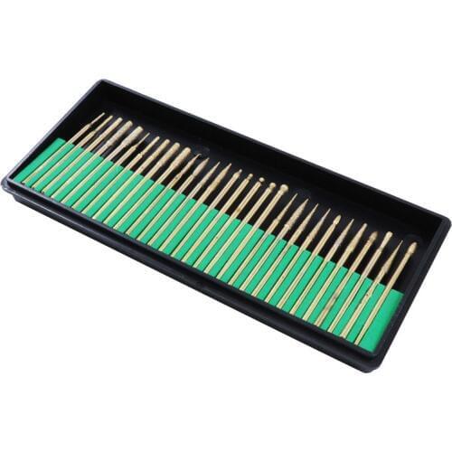 30pcs/Box Nail Drill Bits Milling Cutter Set Manicure Pedicure 2.35mm For Electric Drill Machine Filing Tool Nails Art Gold