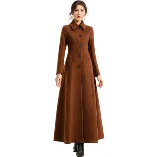 2020 new Hepburn style anti season autumn winter winter mid length versatile high-end woolen woolen overcoat