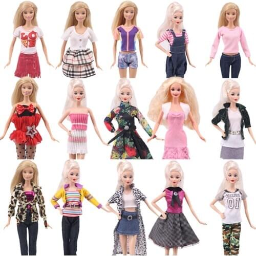 Barbies Doll Clothes Dress Suit Jeans Mini Dress Casual Clothes Fashion Apparel For Barbie Doll Accessories Kid Girl Toy Gift