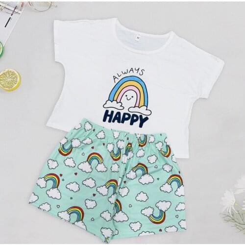 Flower Print Pajamas Women Sleeveless Cotton Cami Short Lingerie Sleepwear Set Fashion Sexy Home Ladies Underwear Pajamas Set