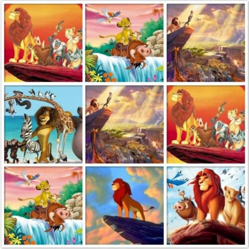 Full Round DIY Diamond Painting Disney Lion King Cross Stitch Kits Gift Diamond Embroidery Mosaic Pattern Home Decor Craft Gift