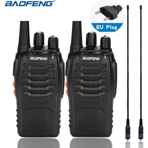 2Pcs Baofeng BF-888S Walkie Talkie UHF BF888S Handheld Radio 888S Comunicador Transmitter Transceiver+ 2pcs headset