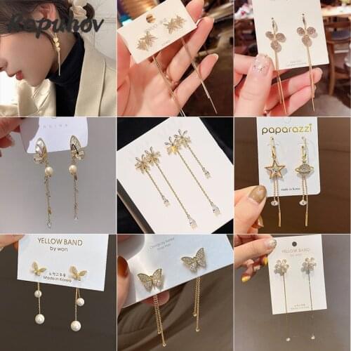 Ropuhov 2021 New Jewelry for Woman Gift Korean Fashion Bling Halloween Tassels Butterfly Earrings Wholesale