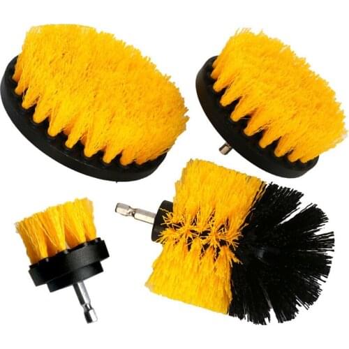Yellow Power Scrubber Brush Car Polisher Bathroom Cleaning Kit Bathroom Kitchen Cleaning Tools Multi-purpose Drill Brush Set