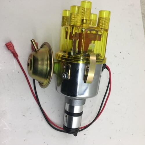 SherryBerg complete distributor Chrome yellow clean cap for VW 034 VACUUM adv. ELECTRONIC DISTRIBUTOR USES ALL BOSCH PARTS BUG