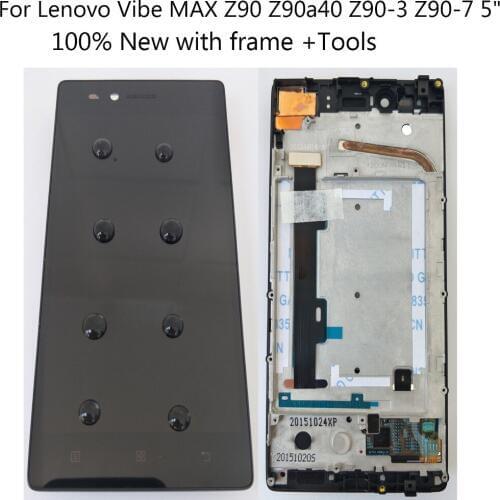 Shyueda 100% New with frame 5 inch For Lenovo Vibe Max Z90 /Vibe Shot Z90A40 Z90-3 Z90-7 IPS LCD Display Touch Screen Digitizer