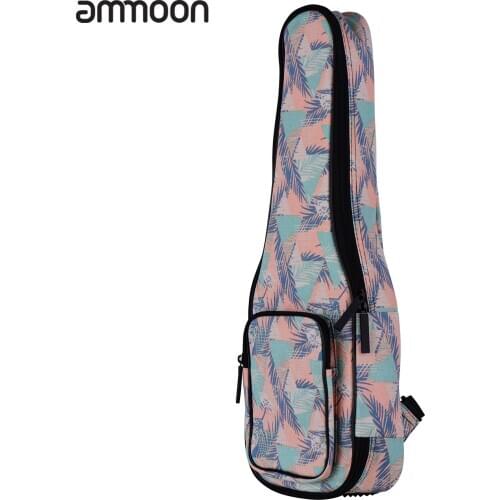 Ammoon Concert Ukulele Gig Bag 23 Inch Stylish Padded Cotton Backpack Carrying Case with Flannelette Lining