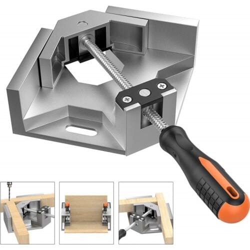 90 Degree Right Angle Clip Aluminum Alloy Corner Clamp Tool Single Handle Clamps Woodworking Frame Right Angle Folder 1Piece