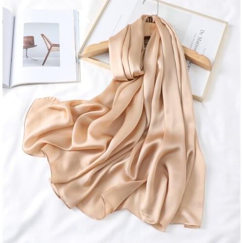 High Quality Silk Feeling Touch Hijab Women Solid Color Muslim Scarf Femme Travel Accessories Plain Shawls and Wraps Plus Size