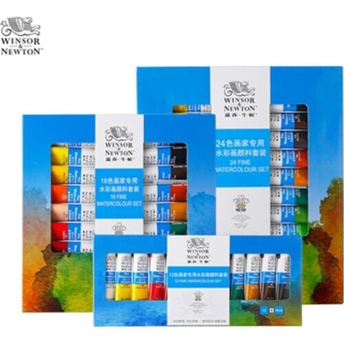 WINSOR&NEWTON 12/18/24/36 Colors 10ML Watercolor Paint Pigment Tube For Artist Art Supplies Bright Transparent Pure Fine Smooth