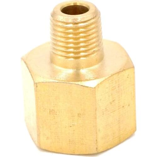 1/8" BSPT Male x 3/8" NPT Female Brass Pipe Fitting Connector Adapter For Pressure Gauge Air Gas Fuel Water