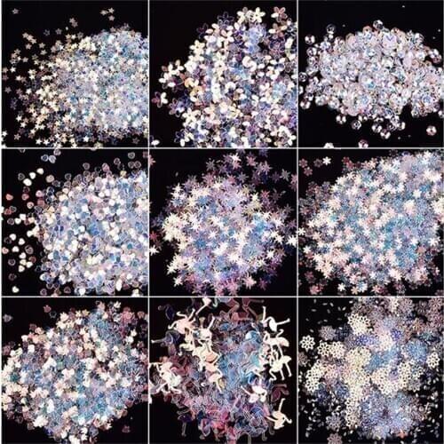 10g Crystal Transparent PVC Loose Sequins Star Flower Glitter Paillettes for Nail Art Manicure Sewing Wedding Decor Confetti