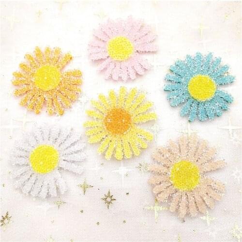 10pcs/lot 5.5cm crystal small daisy pendant flower sun flower for jewelry DIY Scrapbooking Decorative Craft Making