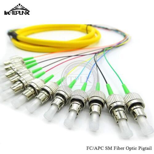 12core FC pigtail 1.5m fiber optic Pigtail SM simplex Optical pigtail /cord cable color bunchy pigtail