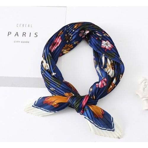 2021 New Summer Silk Scarf Fashion Lady Hair Band Women Bandana Shawl and Wraps Neckerchief Female Hijab Crinkle Scarves Foulard