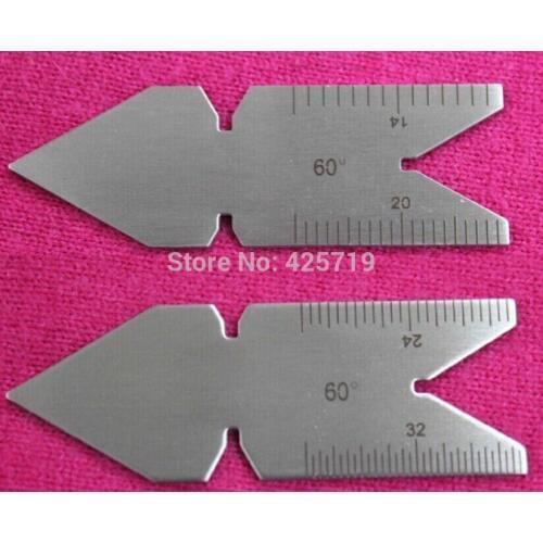 Free shipping Rib Gauge(60 degree) Test Ulnar Welder Inspection Welding Gauge Gage,2pcs