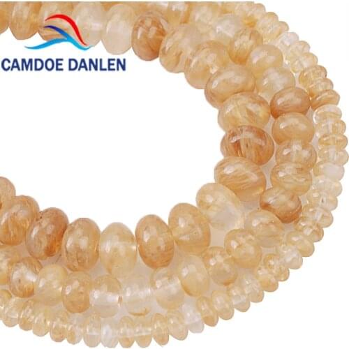 Natural Stone Beads Citrines Quartz Abacus Spacers Beads 4 6 8mm DIY Handmade Necklace Bracelet Jewelry Making Accessories